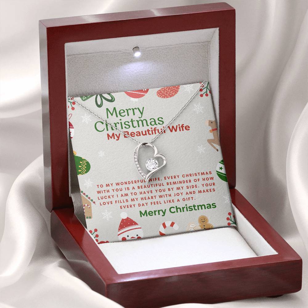 For My Beautiful Wife - Forever Love Necklace Christmas Gift of Sparkling Elegance