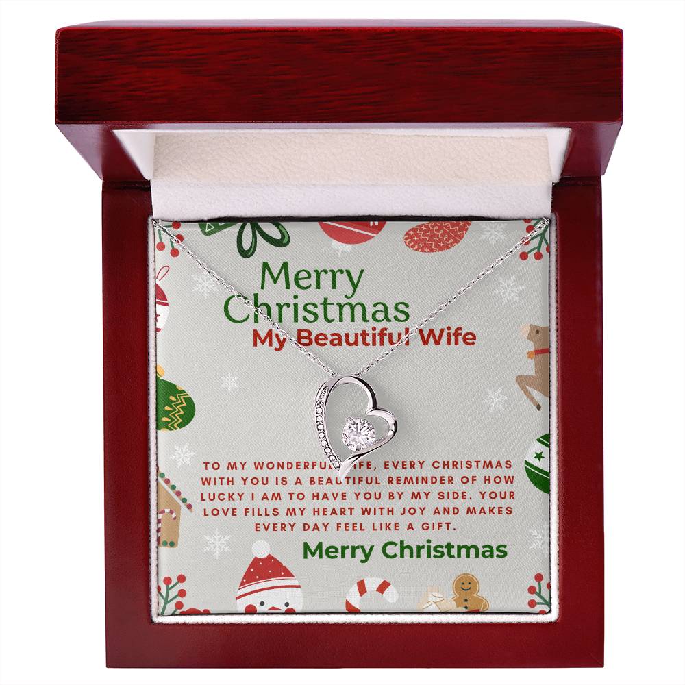 For My Beautiful Wife - Forever Love Necklace Christmas Gift of Sparkling Elegance