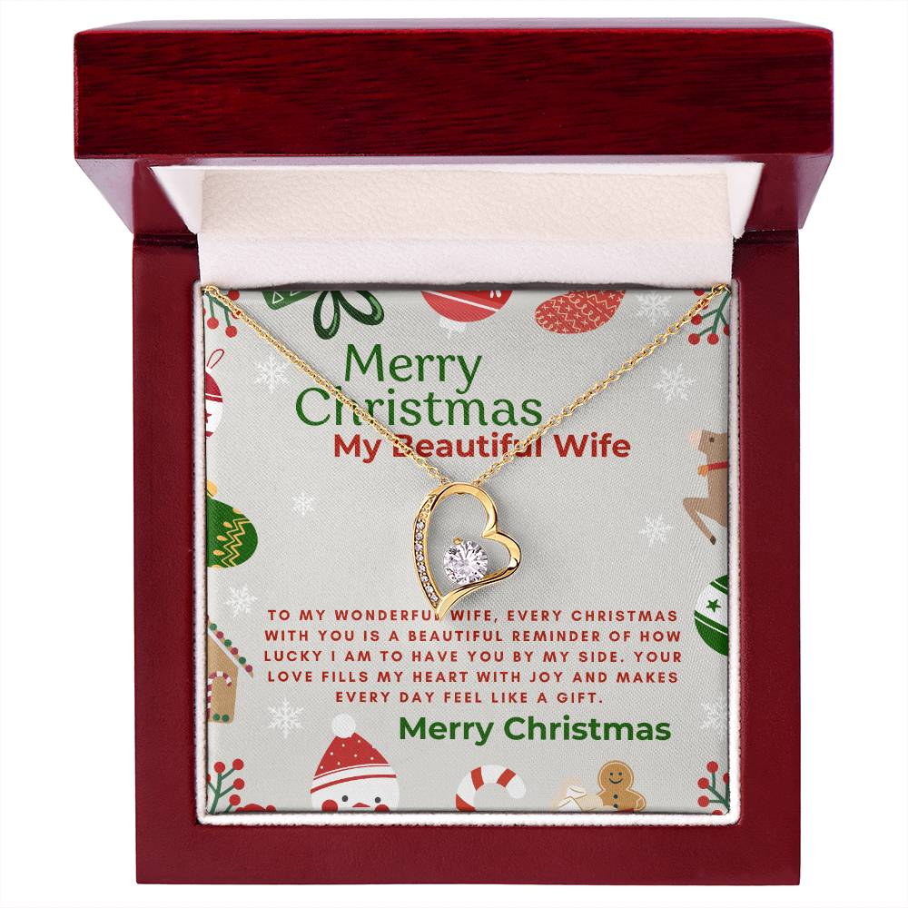 For My Beautiful Wife - Forever Love Necklace Christmas Gift of Sparkling Elegance