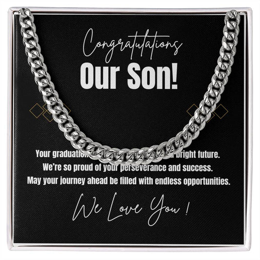 Cuban Link Chain Graduation Necklace  from Mom and Dad