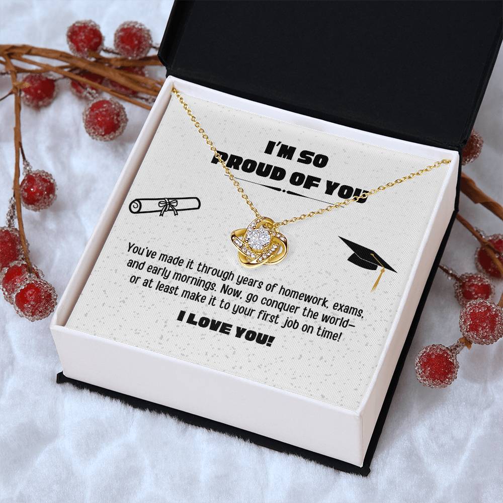 Love Knot Graduation Necklace for Daughter