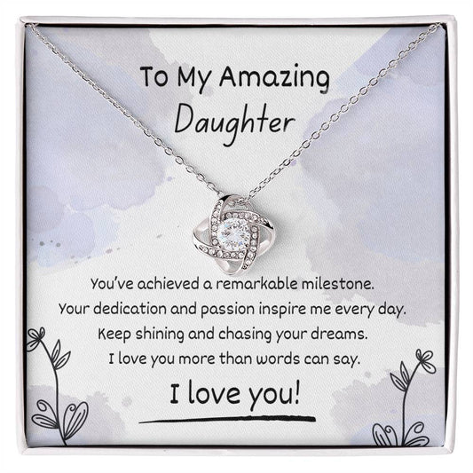 Love Knot Graduation Necklace for Daughter