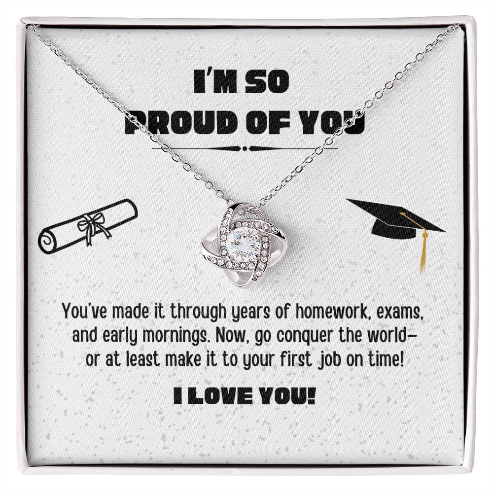 Love Knot Graduation Necklace for Daughter