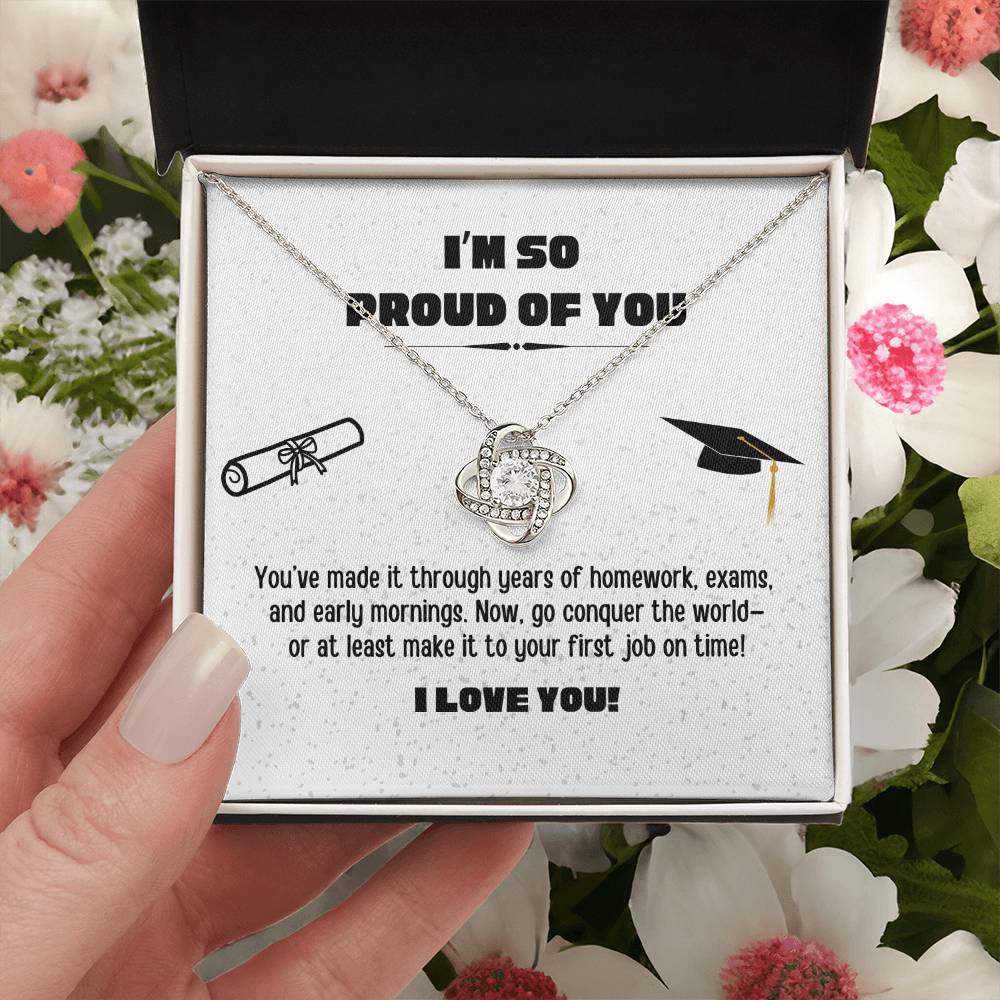 Love Knot Graduation Necklace for Daughter