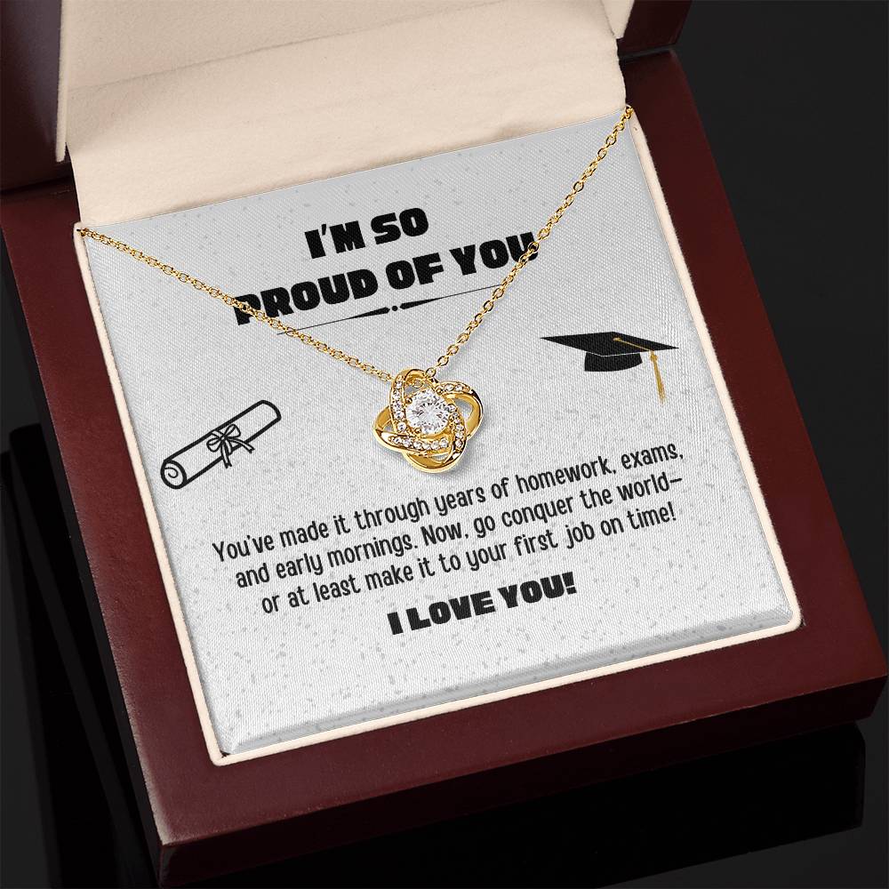 Love Knot Graduation Necklace for Daughter