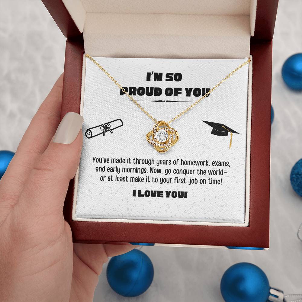 Love Knot Graduation Necklace for Daughter