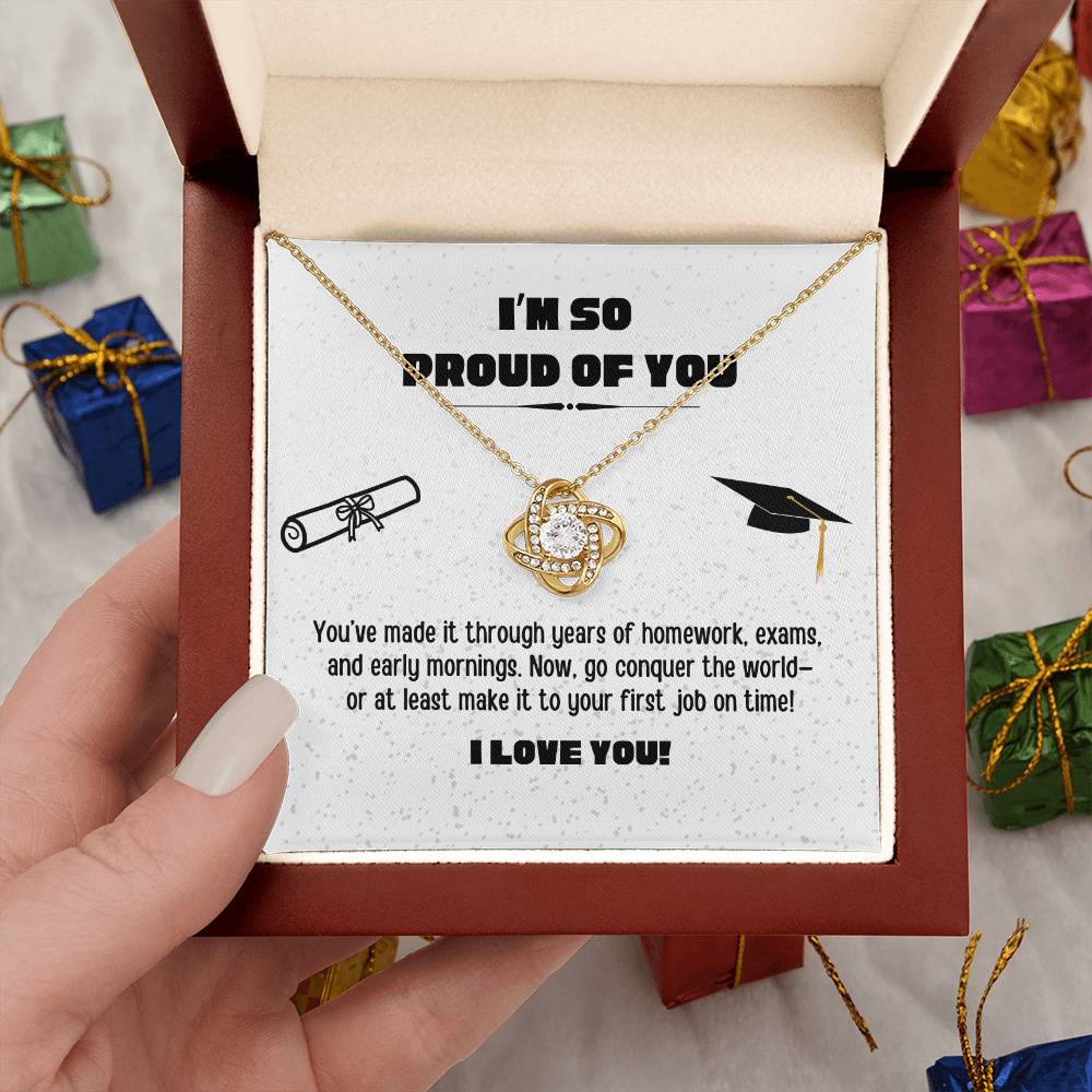 Love Knot Graduation Necklace for Daughter