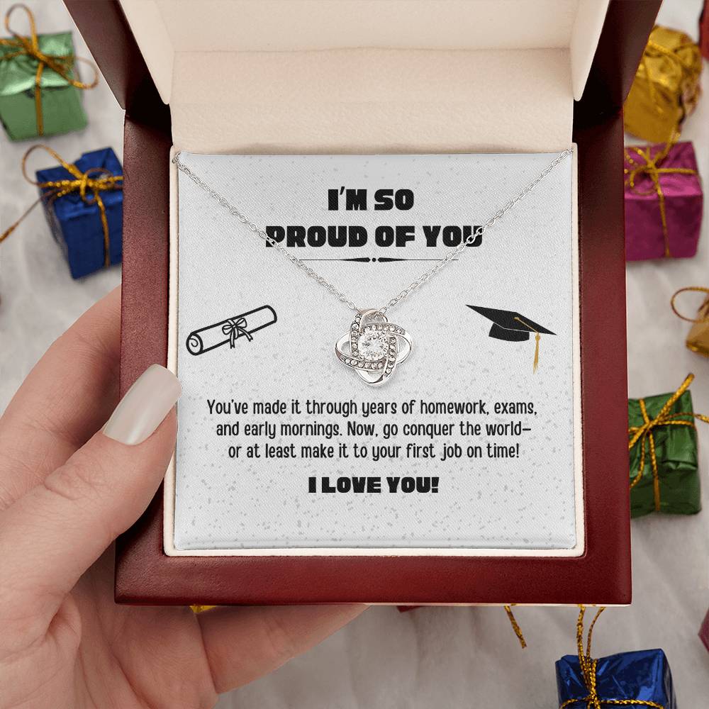 Love Knot Graduation Necklace for Daughter