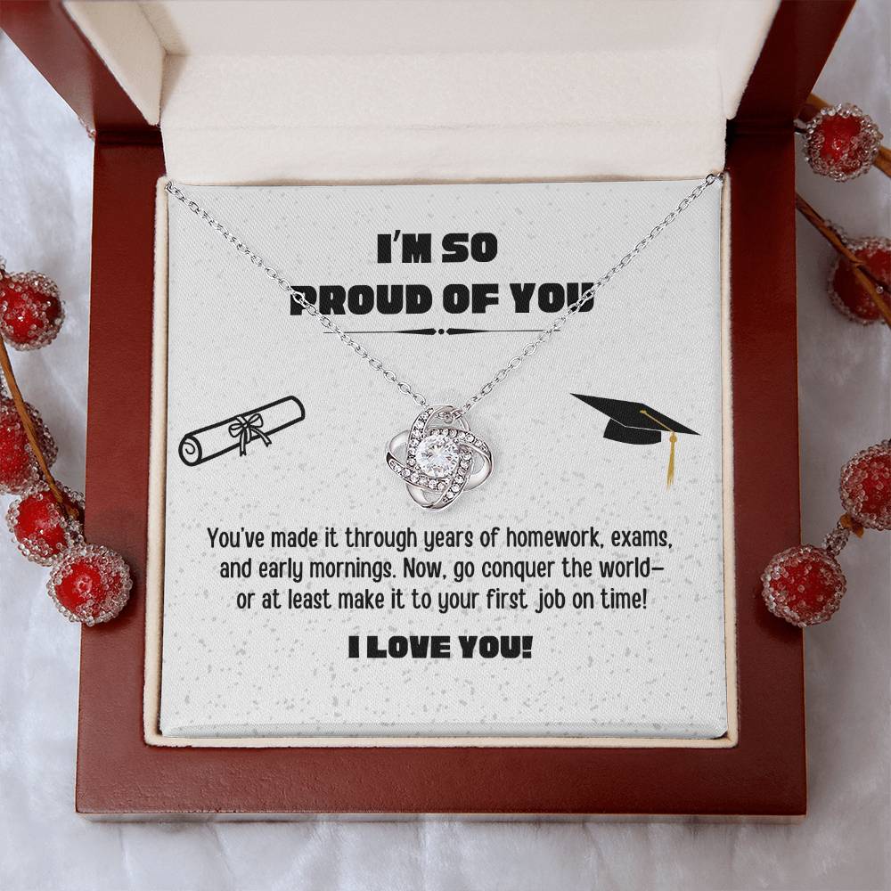 Love Knot Graduation Necklace for Daughter