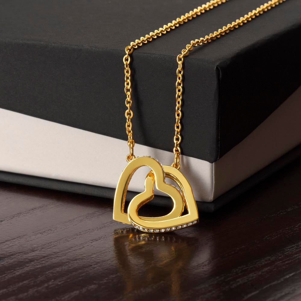 Interlocking Hearts Graduation Necklace for Daughter