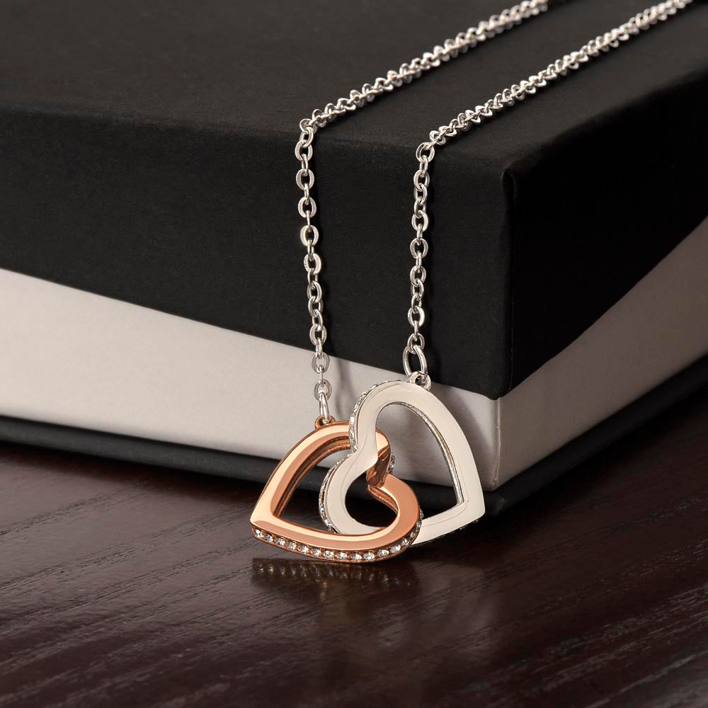 Interlocking Hearts Graduation Necklace for Daughter