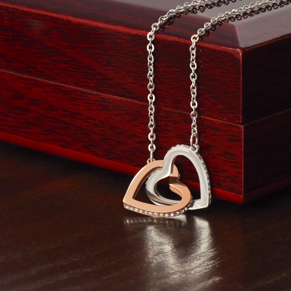 Christmas Gift for My Wife - Interlocking Hearts Necklace