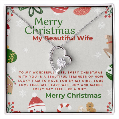 For My Beautiful Wife - Forever Love Necklace Christmas Gift of Sparkling Elegance