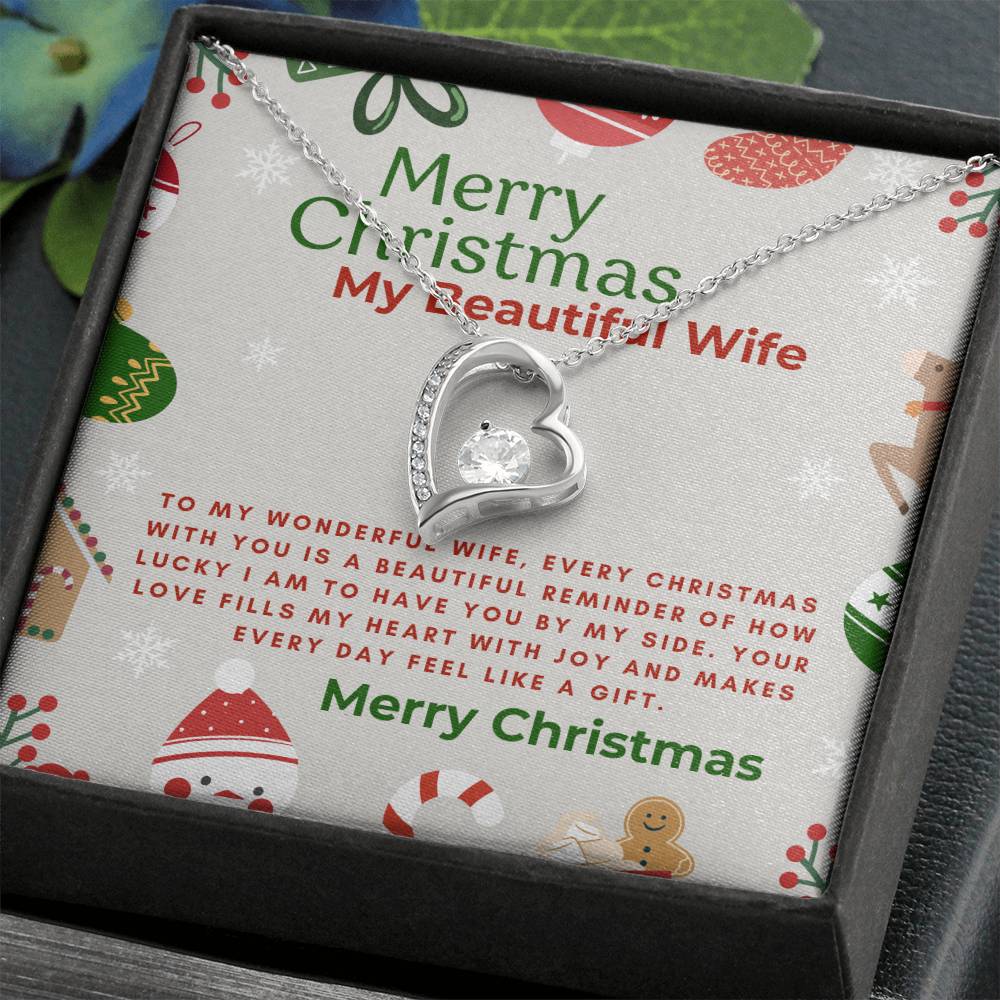 For My Beautiful Wife - Forever Love Necklace Christmas Gift of Sparkling Elegance