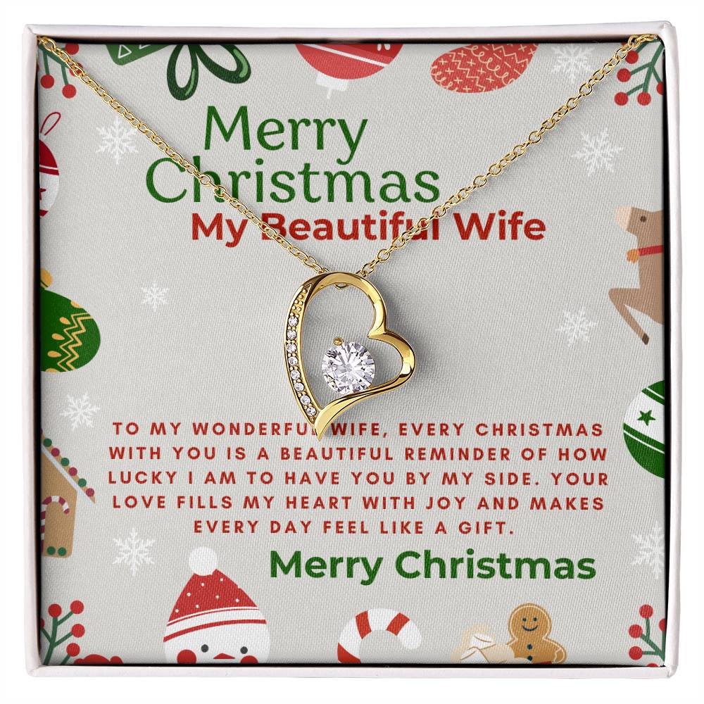 For My Beautiful Wife - Forever Love Necklace Christmas Gift of Sparkling Elegance