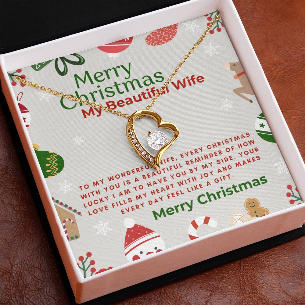 For My Beautiful Wife - Forever Love Necklace Christmas Gift of Sparkling Elegance