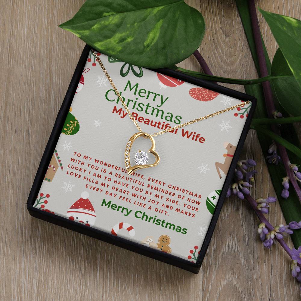 For My Beautiful Wife - Forever Love Necklace Christmas Gift of Sparkling Elegance