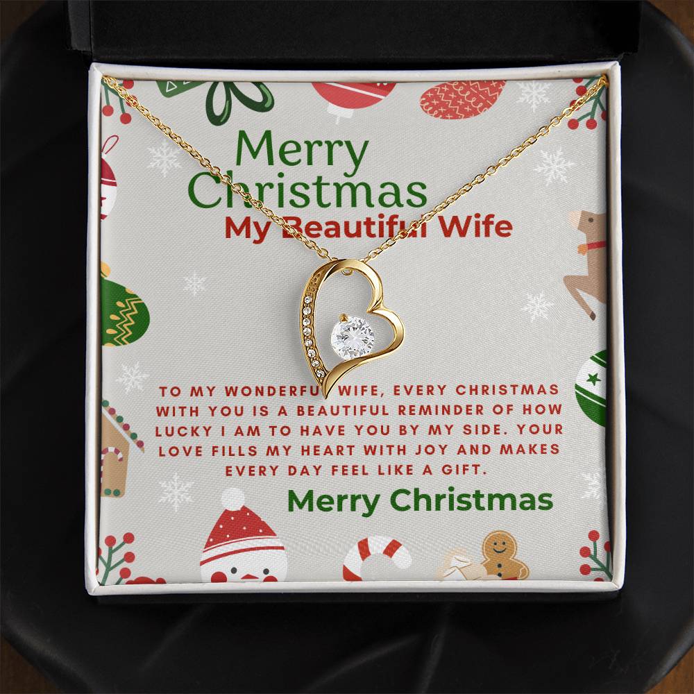 For My Beautiful Wife - Forever Love Necklace Christmas Gift of Sparkling Elegance